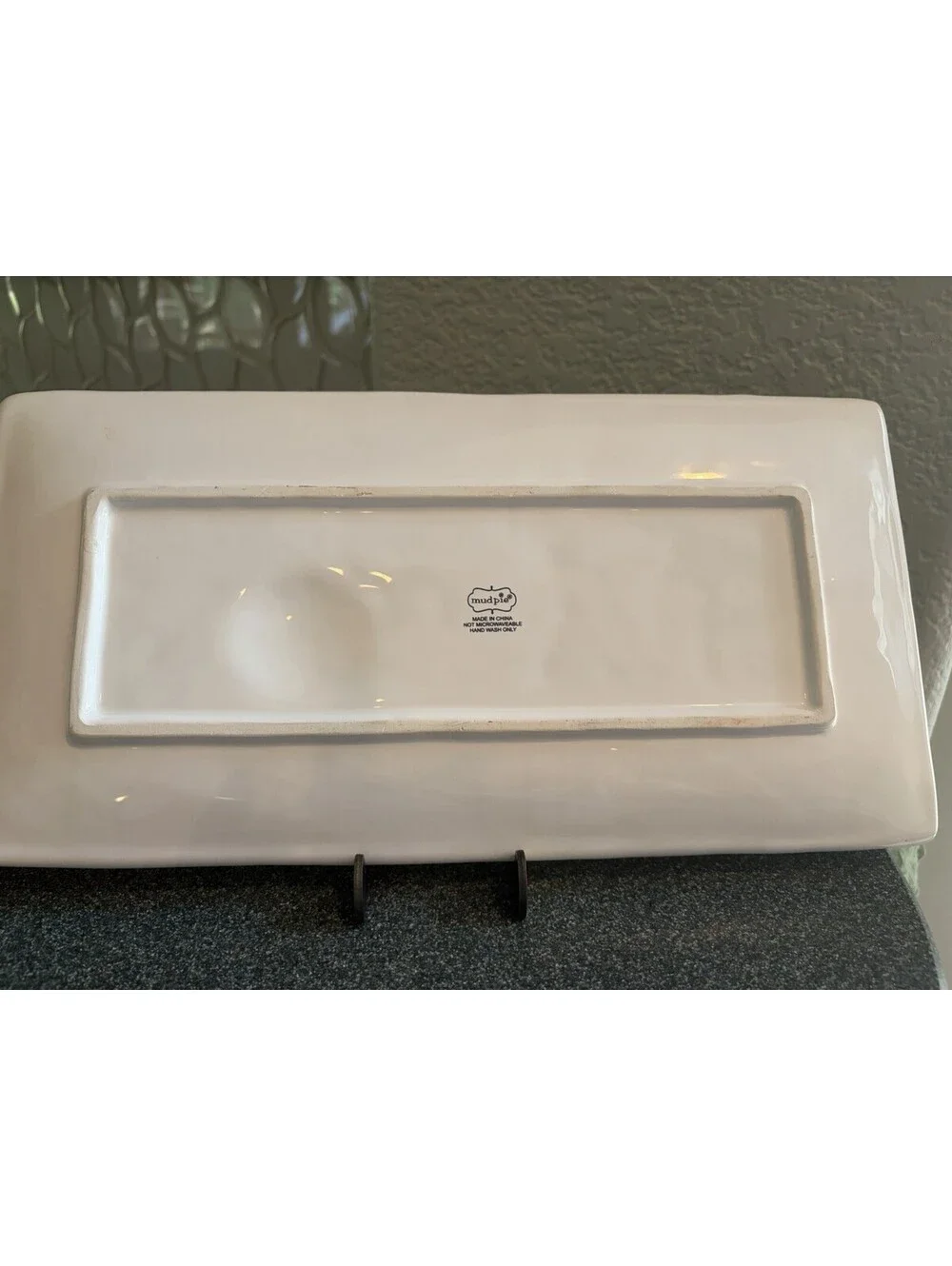Mud Pie Gold Letters Tis The Sea-son Shell Ceramic Rectangular Serving Platter